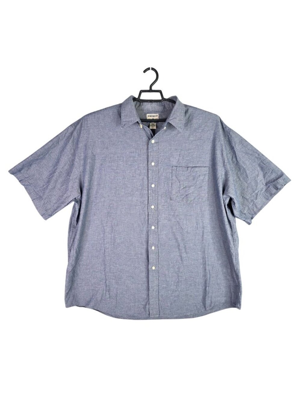Mens High Sierra Blue Button Up Shirt Short Sleeve 100% Cotton Size XXL